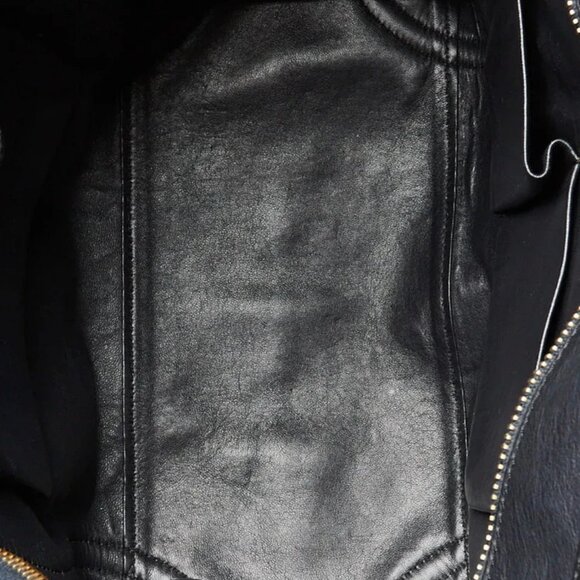 Celine Black Leather and Beige Nubuck Medium Luggage Shopper Tote Bag - Picture 9 of 12